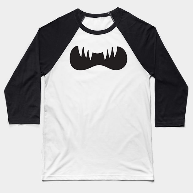 scary teeth face mask Baseball T-Shirt by PIIZ